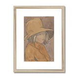John, Gwen. Young girl in brown hat and coat Framed & Mounted Print
