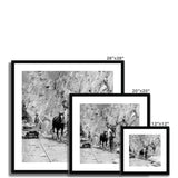 Quarrymen at Precelly Slate Quarry Framed & Mounted Print