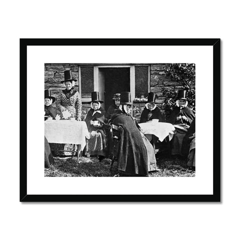 Welsh tea party in the 1860s. Framed & Mounted Print