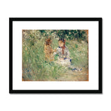 Morisot, Berthe. Woman & Child in a Meadow at Bougival Framed & Mounted Print
